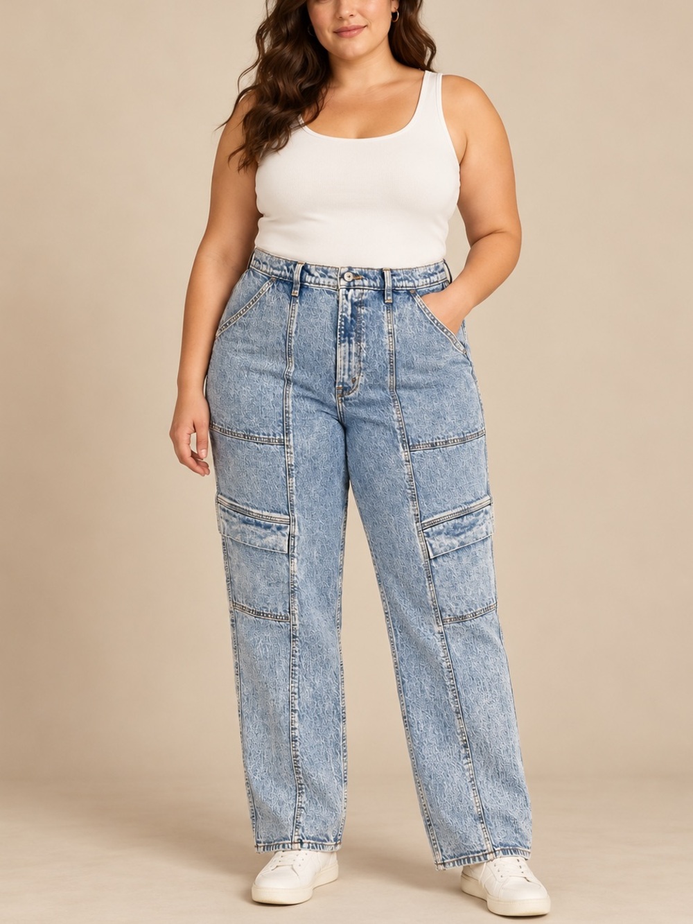 Abercrombie Curve Love ’90s Straight Cargo Jeans 33/16R
